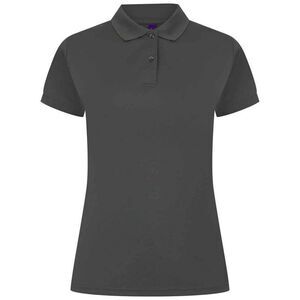 Henbury Womens/Ladies Pique Polo Shirt / Heather Charcoal